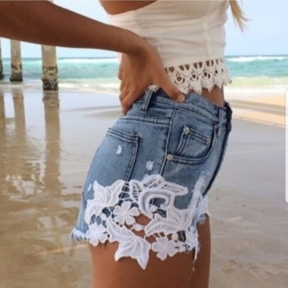 Toby Heart Ginger Pants - Toby Heart Ginger Cheeky Crochet Cut Off Shorts